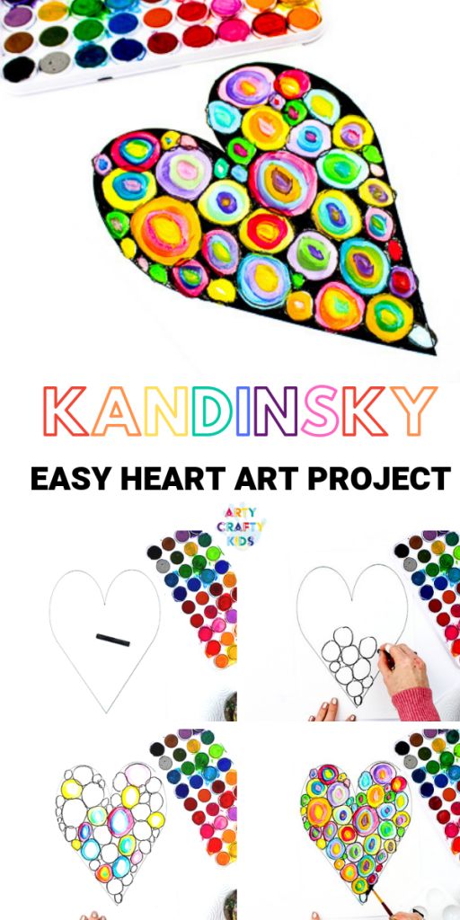 an easy heart art project for kids to make