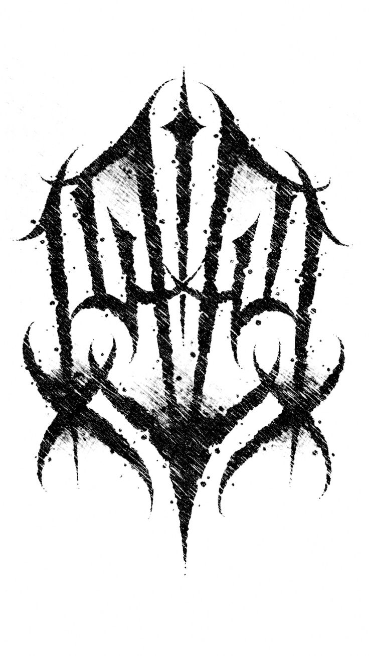 a black and white drawing of the word tattoo