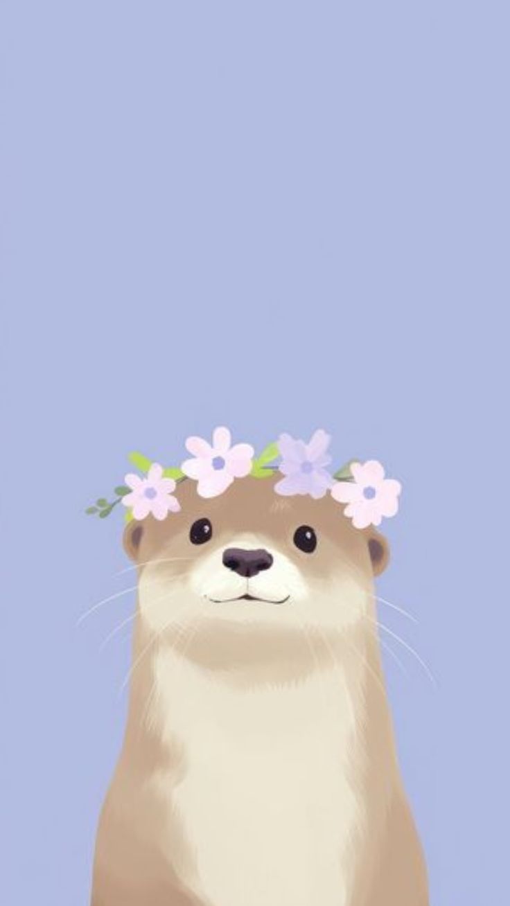 an otter wearing a flower crown on its head