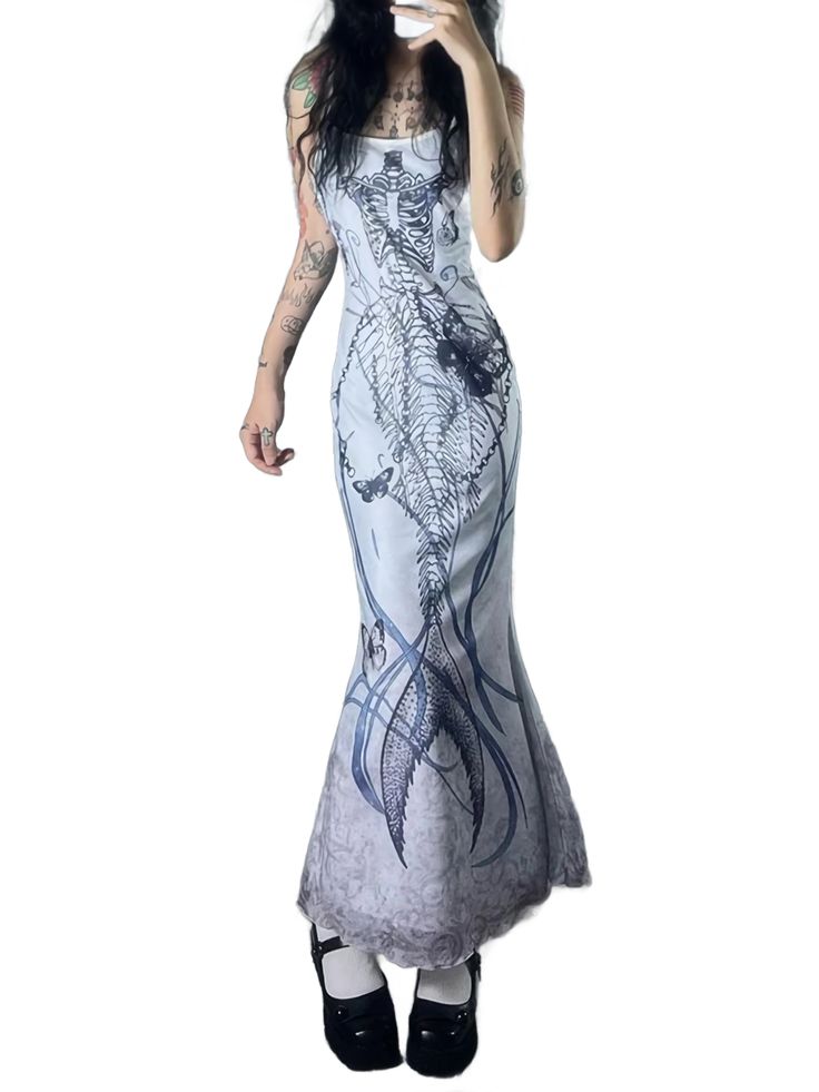 PRODUCT DETAILSDress by DYSTOPIɅN ™️ Intricately detailed Skeleton and butterfly print Monochrome color palette Figure-hugging design Delicate yet dark SIZE & FITAvailable in sizes S, M, L, follows the body's natural contours, creating a sleek and elegant silhouette. LOOK AFTER MEMachine wash cold, do not bleach, hang to dry.ABOUT MECrafted from soft, stretchy material, this dress ensures comfort while maintaining a bold, graphic design. The breathable fabric makes it perfect for year-round wear Black Sleeveless Dress With Butterfly Print, Sleeveless Black Dress With Butterfly Print, Sleeveless Skull Print Party Dress, Fitted Skull Print Dresses For Spring, Fitted Skull Print Dress For Spring, Spring Fitted Dress With Skull Print, Sleeveless Summer Dresses With Skull Print, Fitted Gothic Dress With Skull Print, Fitted Skull Print Party Dress