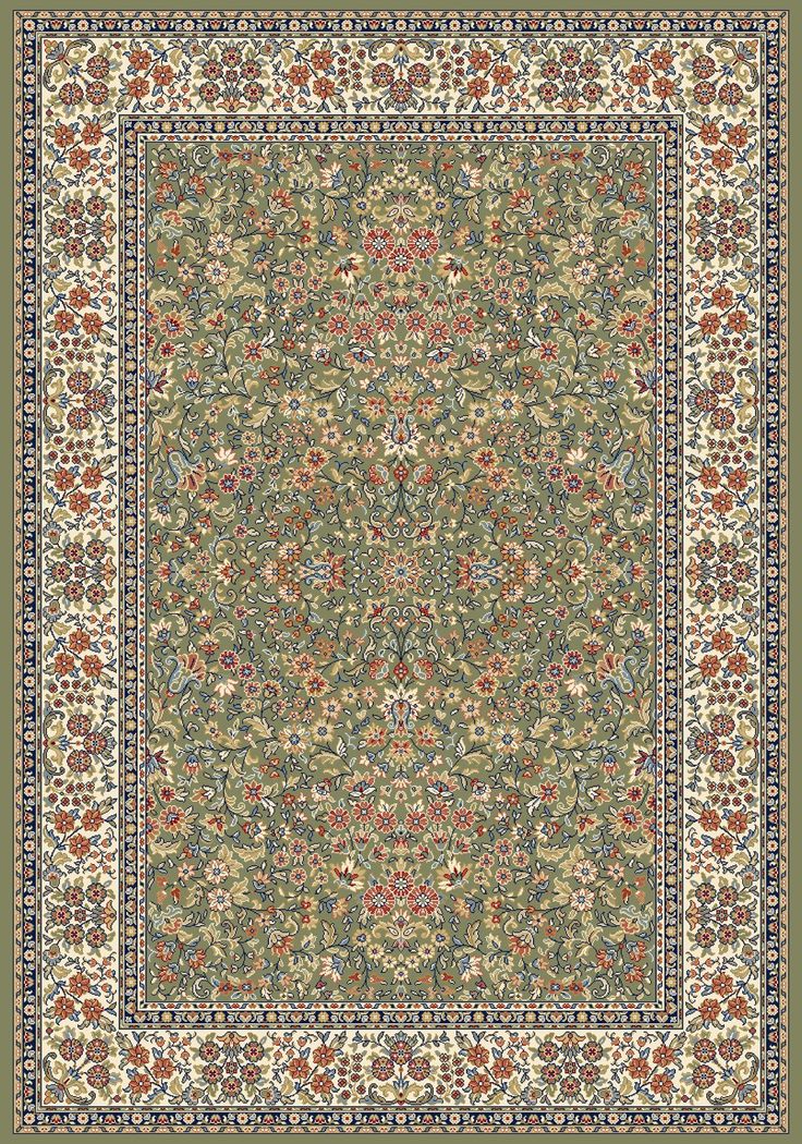 Dynamic Rugs Ancient Garden 57078 Green/Ivory Area Rug main image Vintage Rug 1stdibs, Authentic Vintage Rug, Indian Carpet Design, Sophisticated Color Palette, Ancient Garden, Motifs Art Nouveau, Indian Carpet, Dynamic Rugs, Mac Wallpaper