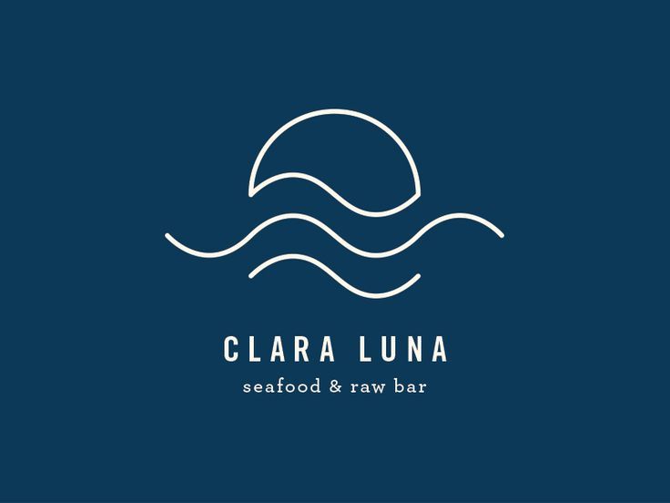 the logo for clara lunaa seafood and raw bar, which is located in an ocean