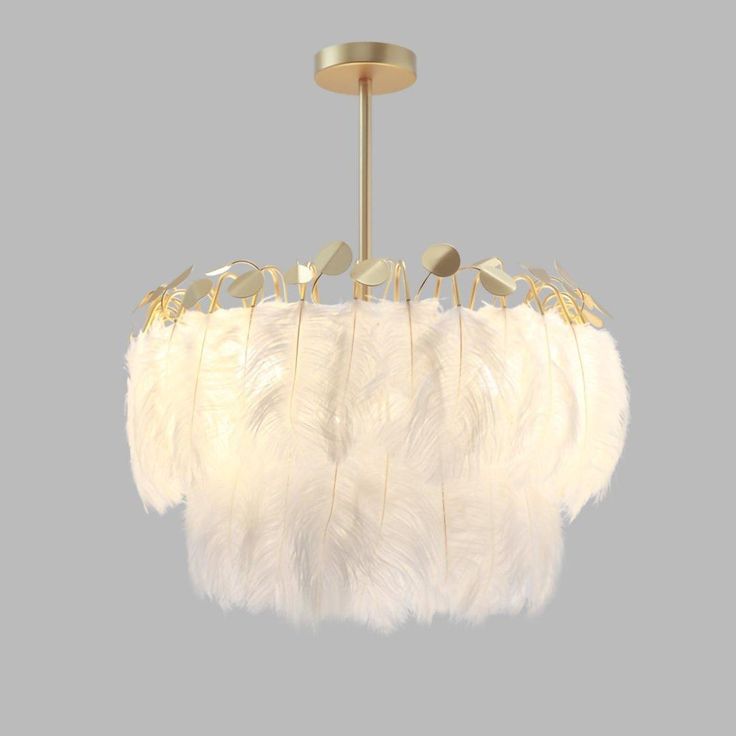 Feather Pendant Lamp - Vakkerlighting Feather Boas, Feather Lamp, Recessed Wall Lights, Arm Floor Lamp, Days Gone, Feather Pendant, Led Desk Lamp, White Feathers, Feather Light