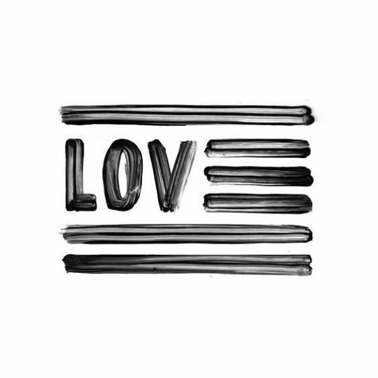 the word love written in black and white ink