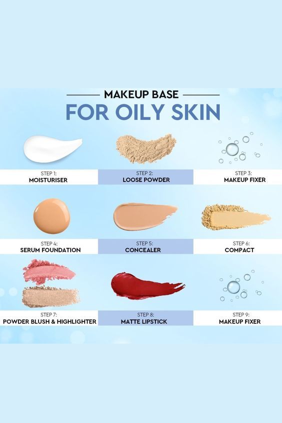 makeup tips, makeup base for oily skin, makeup base, skincare, makeup Makeup For Oily Skin, Primer For Oily Skin, Oily Skin Makeup, Makeup Contouring, Skin Tone Makeup, Membentuk Alis, Foundation For Oily Skin, Tips For Oily Skin, Oily Skin Care Routine