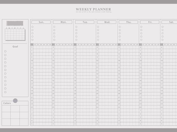 the printable weekly planner is shown in black and white, with an empty space for notes