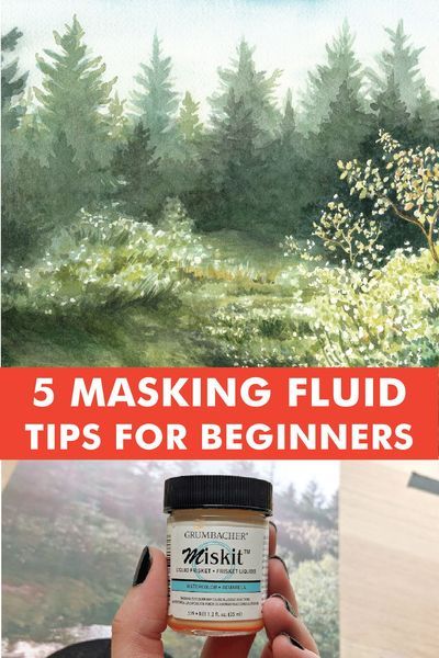 a person holding up a jar of paint with the words 5 masking fluid tips for beginners