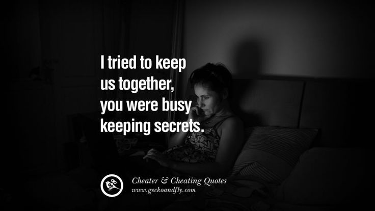 a woman sitting in bed looking at her laptop with the caption i tried to keep us together, you were busy keeping secrets