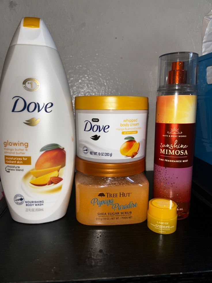 Dove Mango Body Wash, Dove Whipped Body Cream, Mango Bath And Body Works, Mango Scent Combo, Mango Body Mist, How To Smell Like Mango All Day, Mango Scented Products, Mango Shower Routine, Walmart Body Care