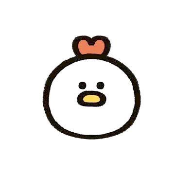 a drawing of a chicken with a heart on it's head and an orange bow around its neck