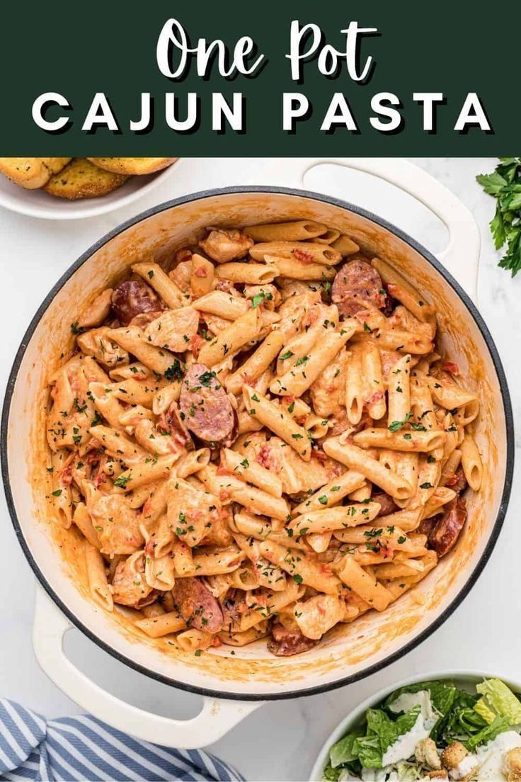 one pot cajun pasta with sausage and parmesan cheese