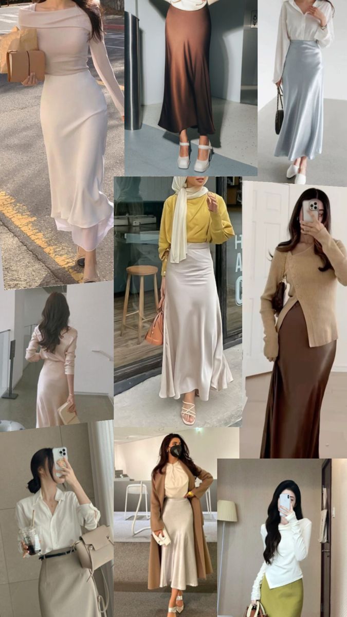 Modest Girly Outfits, Satin Skirt Outfit, Skirt Ideas, Modesty Outfits, Cute Modest Outfits, Muslim Outfits Casual, Modest Summer Outfits, Modest Dresses Casual, Stylish Work Attire