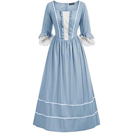 Amazon.com: Scarlet Darkness Pioneer Women Prairie Dress Deluxe Colonial Dress Laura Ingalls Costume Light Blue L : Clothing, Shoes & Jewelry Colonial Costume, Pioneer Costume, Pioneer Dress, Colonial Dress, Color Celeste, Sunday Dress, Fashion Days, Square Neck Dress, Medieval Fashion