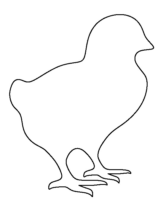 the outline of a chicken is shown in black and white, with one foot on the ground