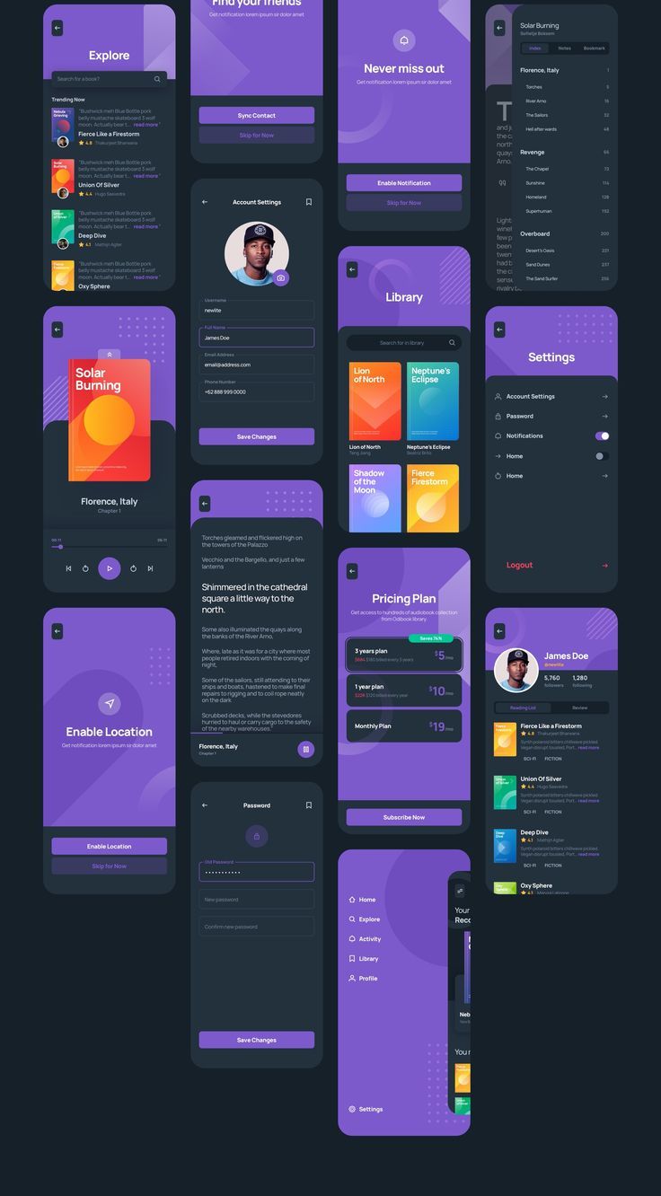 Odibook - Audiobook UI Kit Build beautiful apps with Audio and Content design components. Figma Projects, App Design Trends, App Design Layout, Ui Ux App, Mobile App Design Inspiration, App Interface Design, Ui Ux Designer, Content Design, Ui Design Website