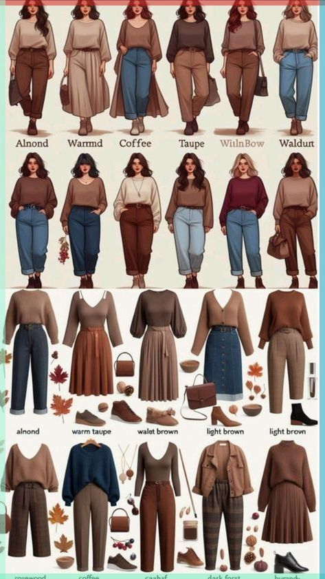 Muted Fall Outfits, Autumn Black Dress, Fashion Outfits Big Bust, Fall Outfits Plus Women, Plus Size Outfits 2024 Fall, Size14 Fashion Outfits, Anthropologist Outfit, Cream And Brown Outfits For Women, How To Style A Tunic Top