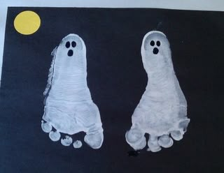 two handprints made to look like ghost feet