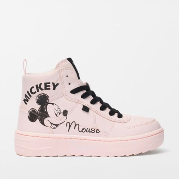 Zara Nwt Mickey Disney 7.5 W Or Kids 5.5 Or 38eu Size High Top Light Pink And Laced Sneakers. Back Pull Tab For Ease. 100% Cotton Memory Foam. Cute High-top Synthetic Skate Shoes, Cute Synthetic Sneakers For Streetwear, Cute White Sole Lace-up Sneakers, Cute Low-top Synthetic Sneakers, Cute Lace-up Sneakers With White Sole, Cute High-top Sneakers With White Sole, Cute Sports Sneakers With Round Toe, Cute Round Toe Sports Sneakers, Cute Lace-up Sneakers With Rubber Sole