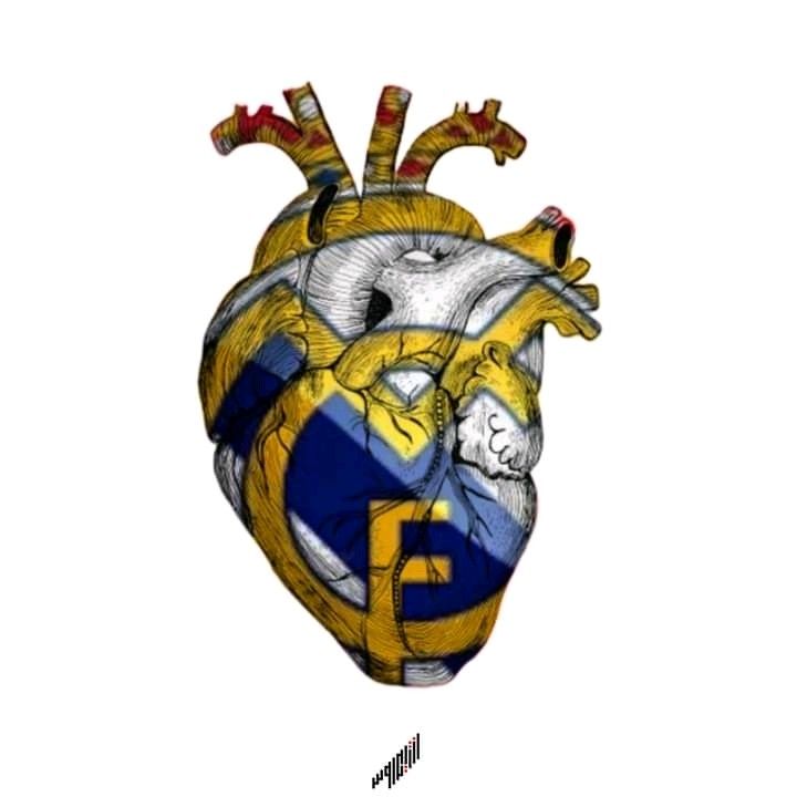 a drawing of a heart with the flag of sweden in it's center and two hearts on each side