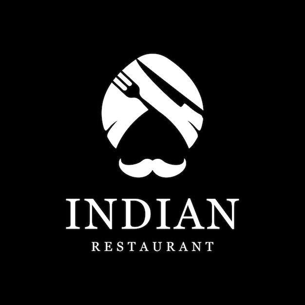 Indian Mustache, Logo Design Indian, Indian Food Logo, Indian Restaurant Logo, Logo Design Inspiration Restaurant, Indian Logo Design, Desi Kitchen, Mustache Logo, Resturant Logo