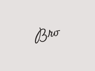 the word broo written in cursive writing on a gray background with black ink