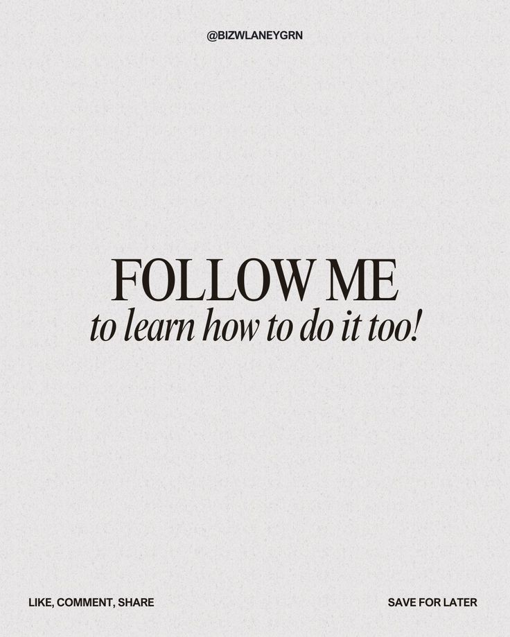 the words follow me to learn how to do it too