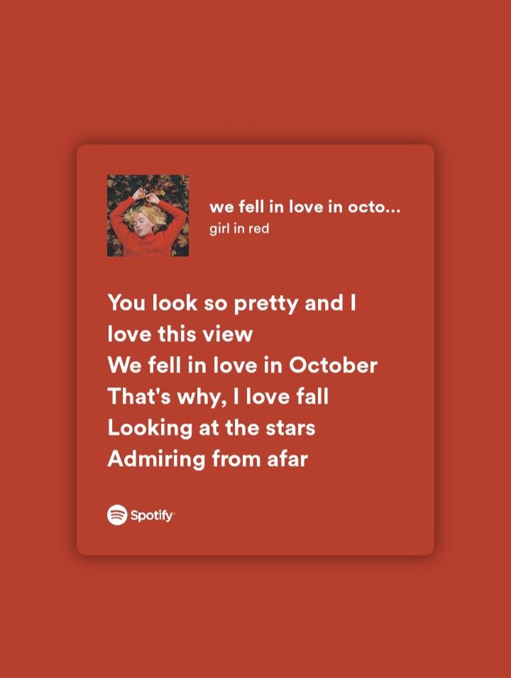 a red background with the words you look so pretty and i love this view in october