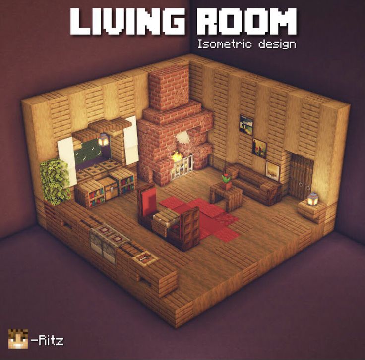 the living room is made up of wood and brick