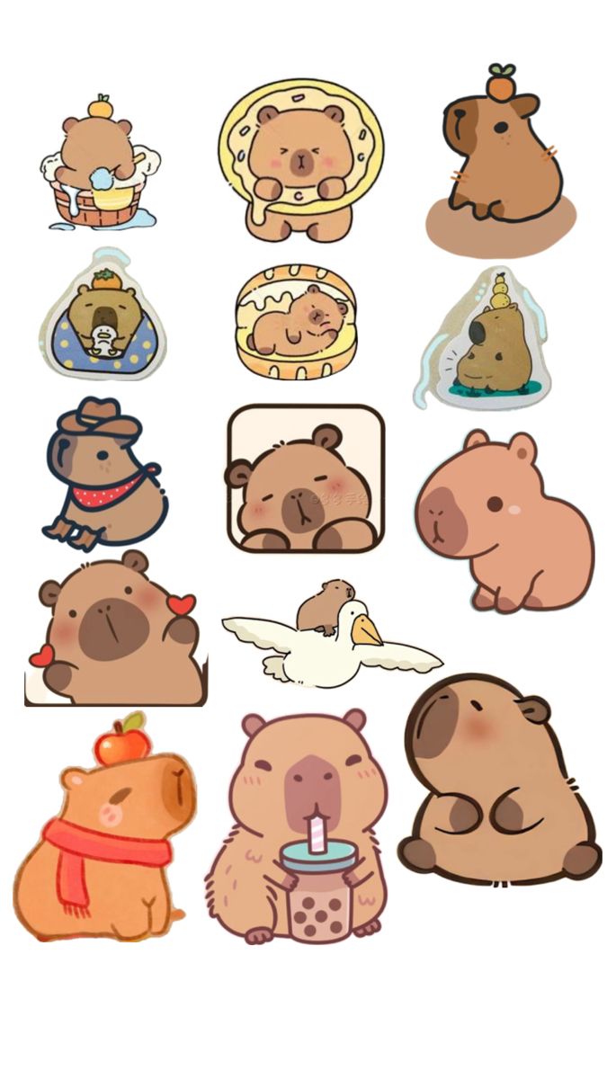 some stickers that have different animals on them