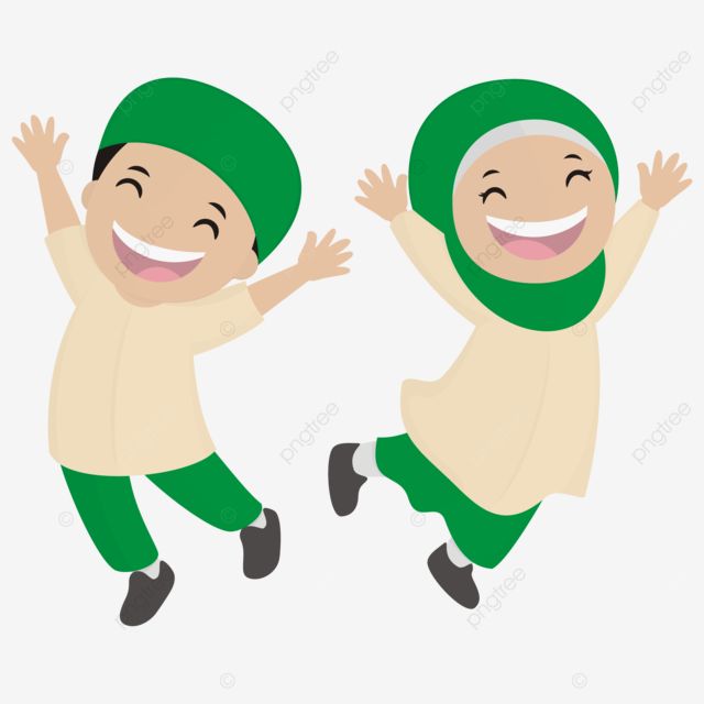 two children dressed in green and white jumping up to the sky, cartoon, character png and psd