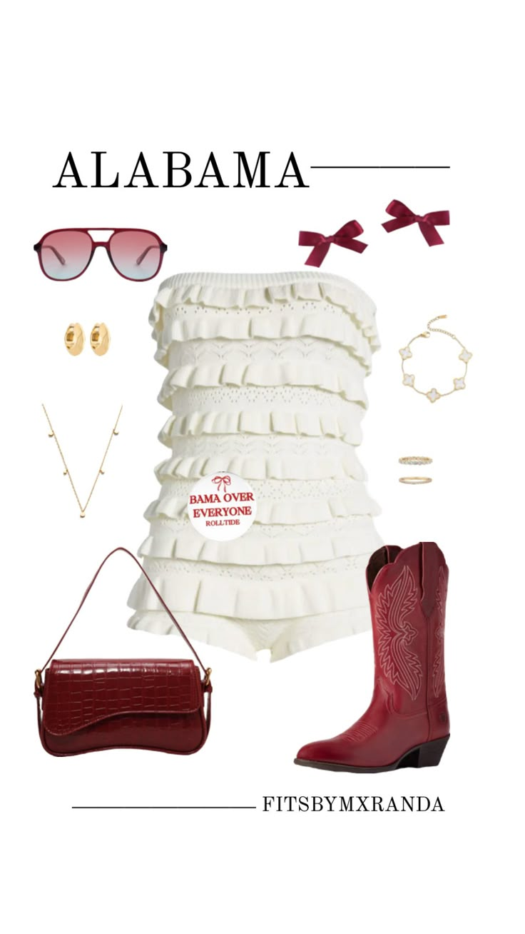 ALABAMA GAMEDAY OUTFIT | Shop the look #outfitinspo #gameday #gamedayoutfit #gamedayfit #outfit #bamarush #bama #alabama Gameday Outfit Alabama, Bama Gameday Outfit, Fsu Gameday Outfit, Uf Outfits, Uga Gameday Outfit, Alabama Gameday Outfit, Alabama Football Game, Bama Gameday, Fsu Gameday