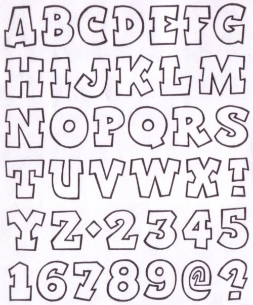 the upper and lower letters are outlined in black on white paper, with numbers drawn across them