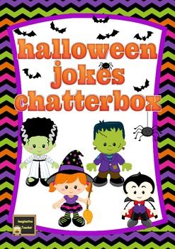 the halloween jokes character box is filled with cute little kids dressed up as witches and bats