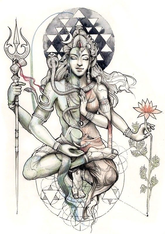 a drawing of a woman sitting on top of a flower