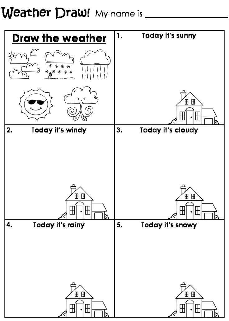 an english language worksheet with pictures of houses and clouds in the sky, which are