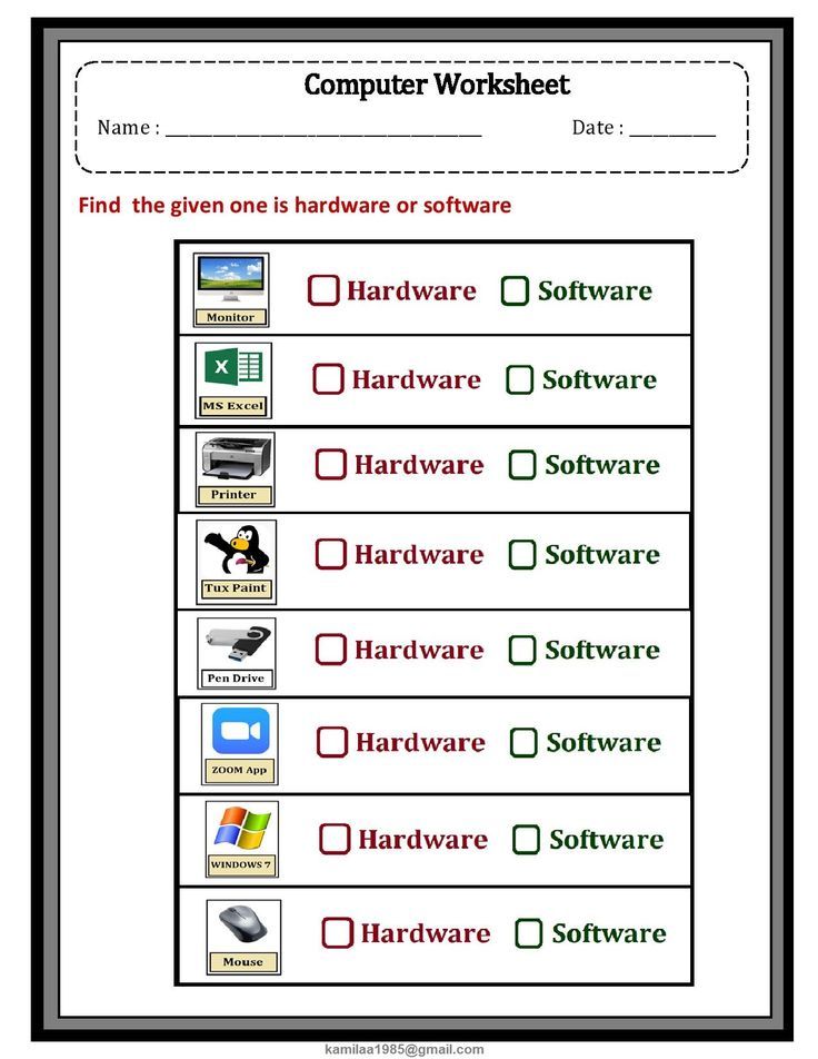 the worksheet for computer worksheet