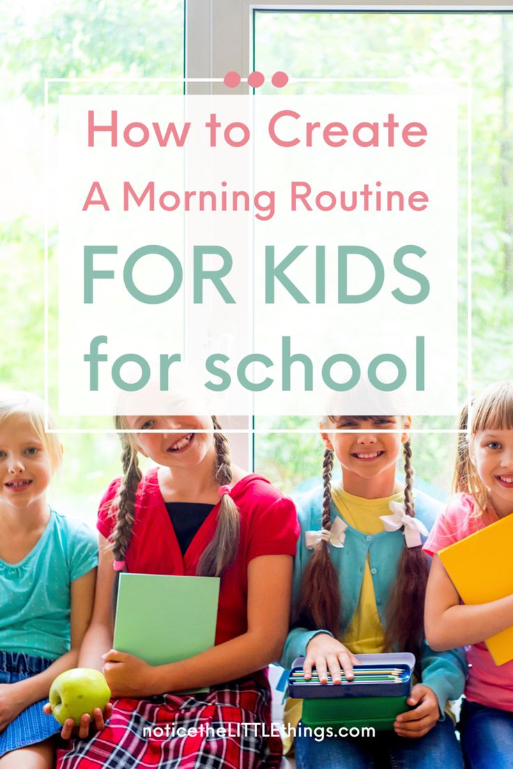 four children sitting on a window sill with the words how to create a morning routine for kids for school