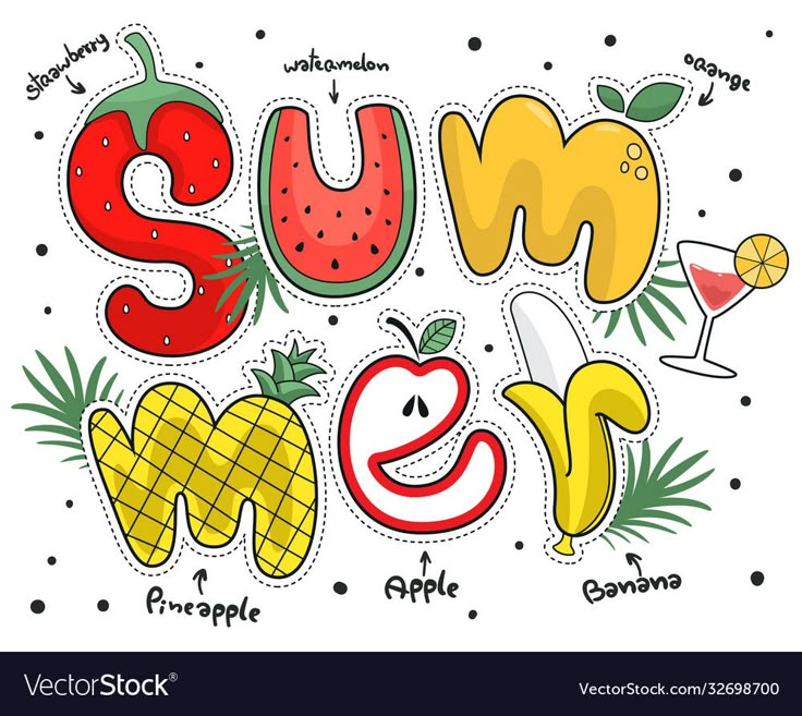 the word summer is made up of fruits and vegetables