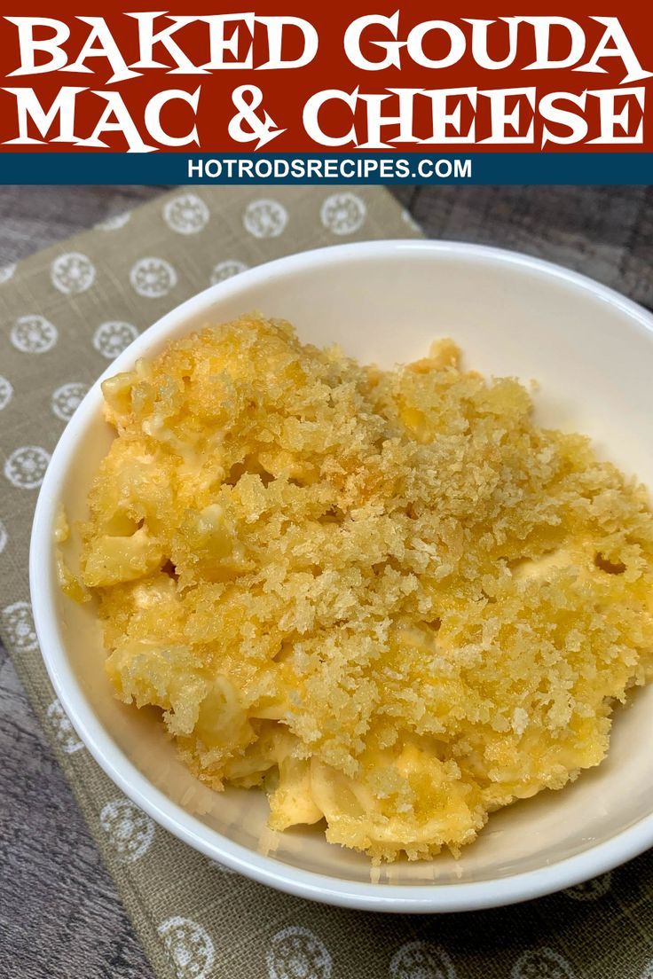 Bowl of Baked Gouda Mac and Cheese Baked Gouda Mac And Cheese, Baked Gouda, Gouda Mac And Cheese Recipe, Best Baked Mac And Cheese Recipe, Comfort Food Sides, Gouda Mac And Cheese, Gourmet Mac And Cheese, Pasta Bake Easy, Food Sides