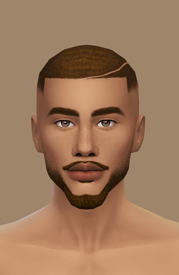 an animated image of a man with a beard and no shirt on, looking at the camera