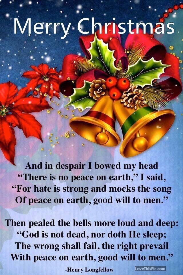 a christmas poem with bells and poinsettis