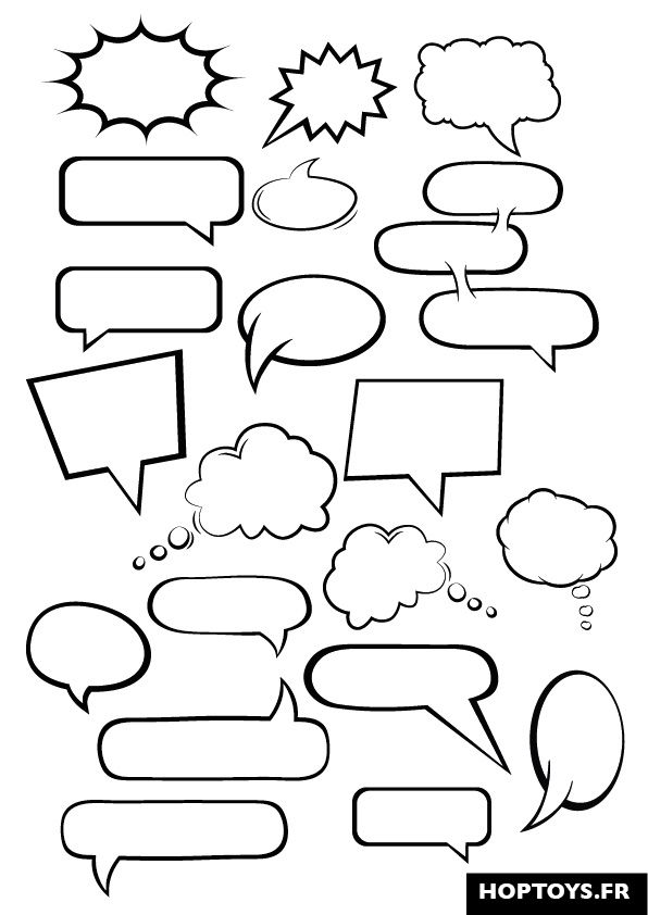 a set of speech bubbles with different shapes