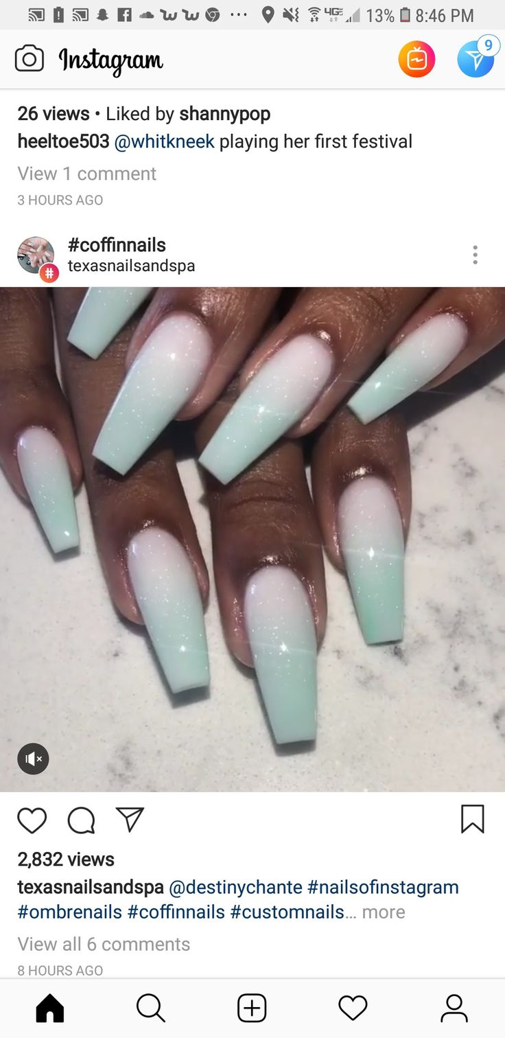 Sage Ombre Nails, Sage Green And White Ombre Nails, Green To White Ombre Nails, Ombre Olive Green Nails, Green Nails Coffin, Green Marble Ombre Nails, Ombre Coffin Nails, Sage Green Nails, Ombre Coffin