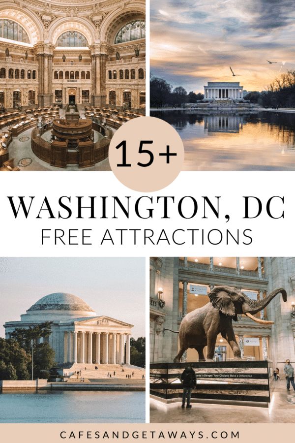 the washington dc free attractions with text overlay