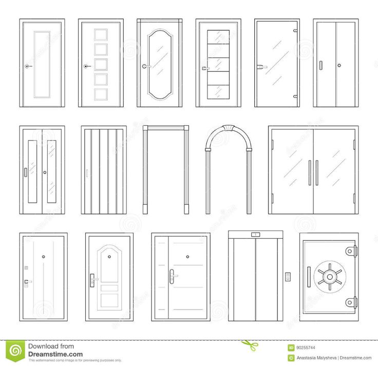 various doors and windows on a white background stock photo - image 349784