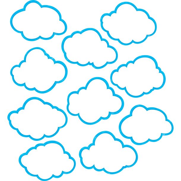 blue clouds are arranged in the shape of speech bubbles