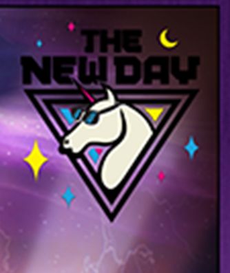 the new day with an unicorn on it's face and stars in the background