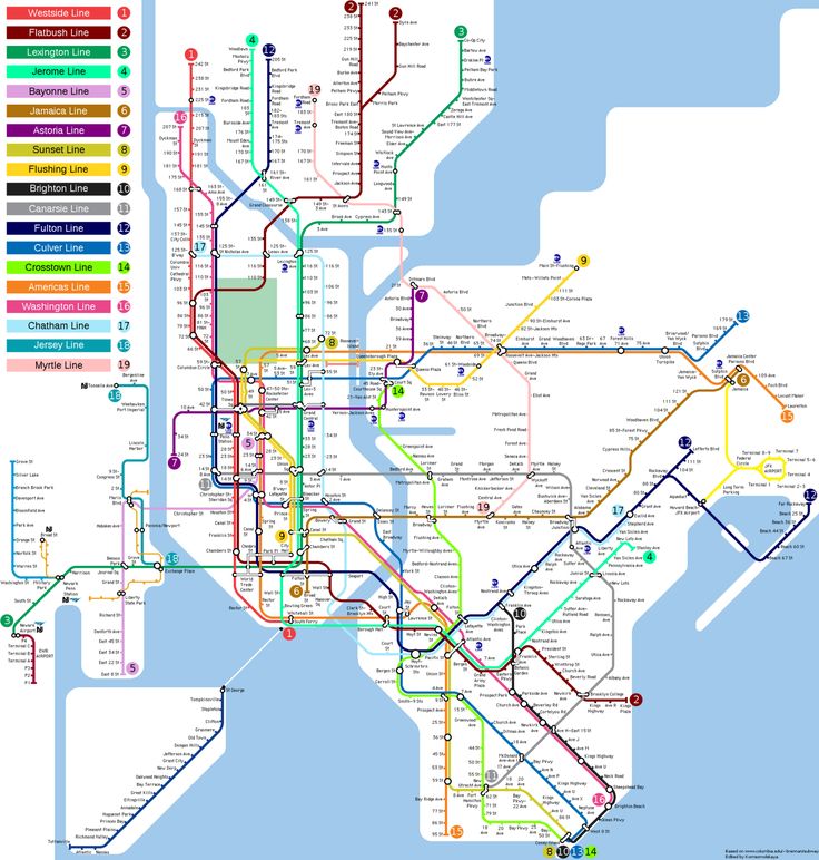 a subway map with many different lines and colors