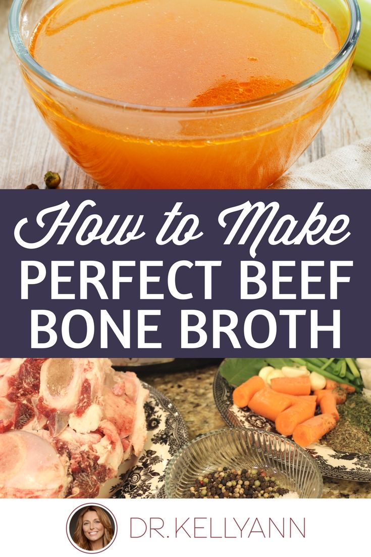 how to make perfect beef bone broth with text overlay that reads, how to make perfect beef bone broth