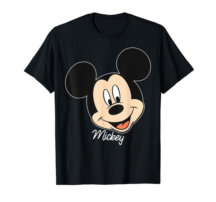 mickey mouse face with the word mickey on it's chest t - shirt for kids